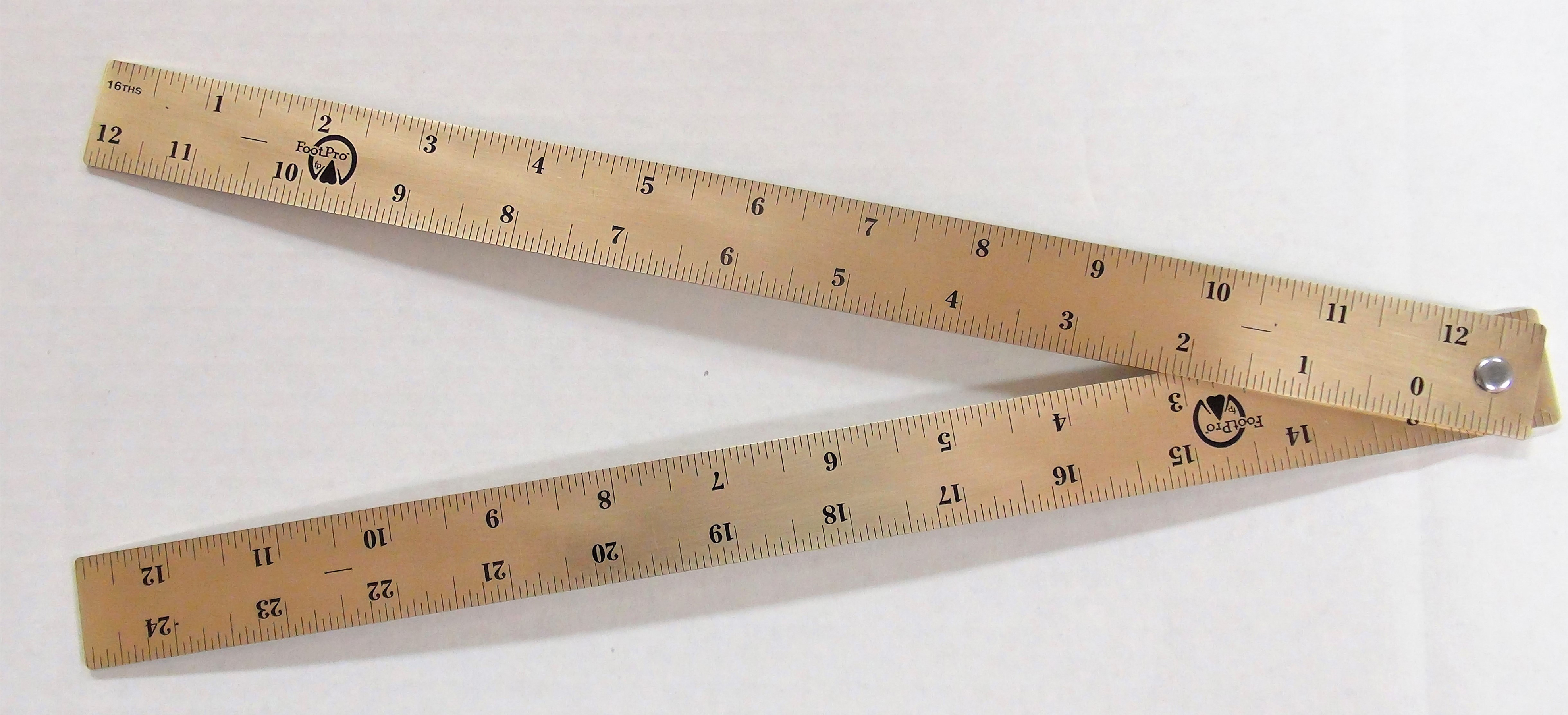 FootPro™ 24" Folding Brass Ruler (Inches Only)