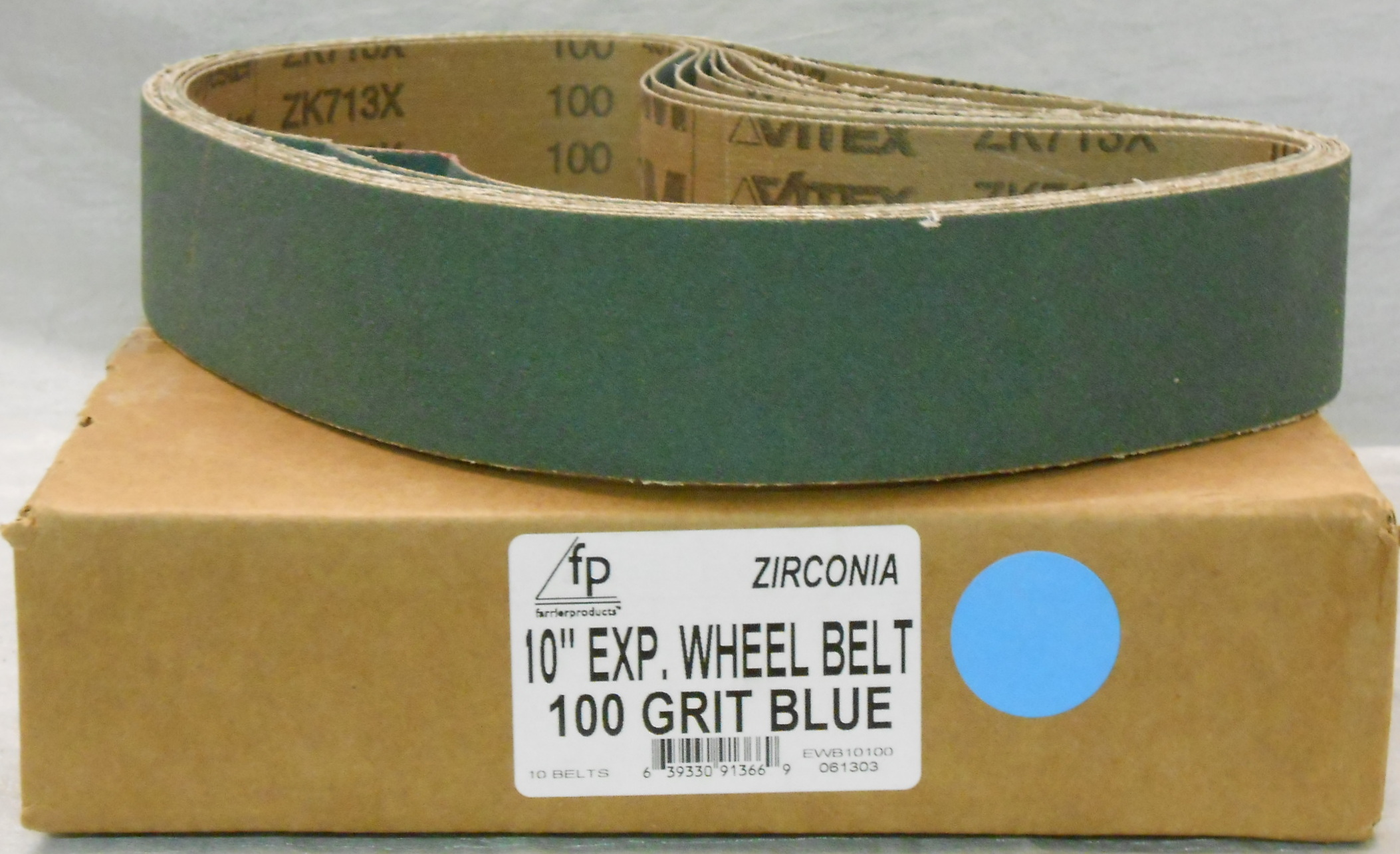 FP 10" Ex Wheel Belt 100 Grit Zirconia - box of 10